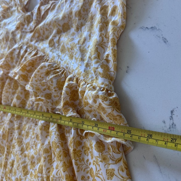 Old Navy Women’s Ruffled Satin Golden Floral Sleeveless Maxi Dress size XL - Picture 9 of 12